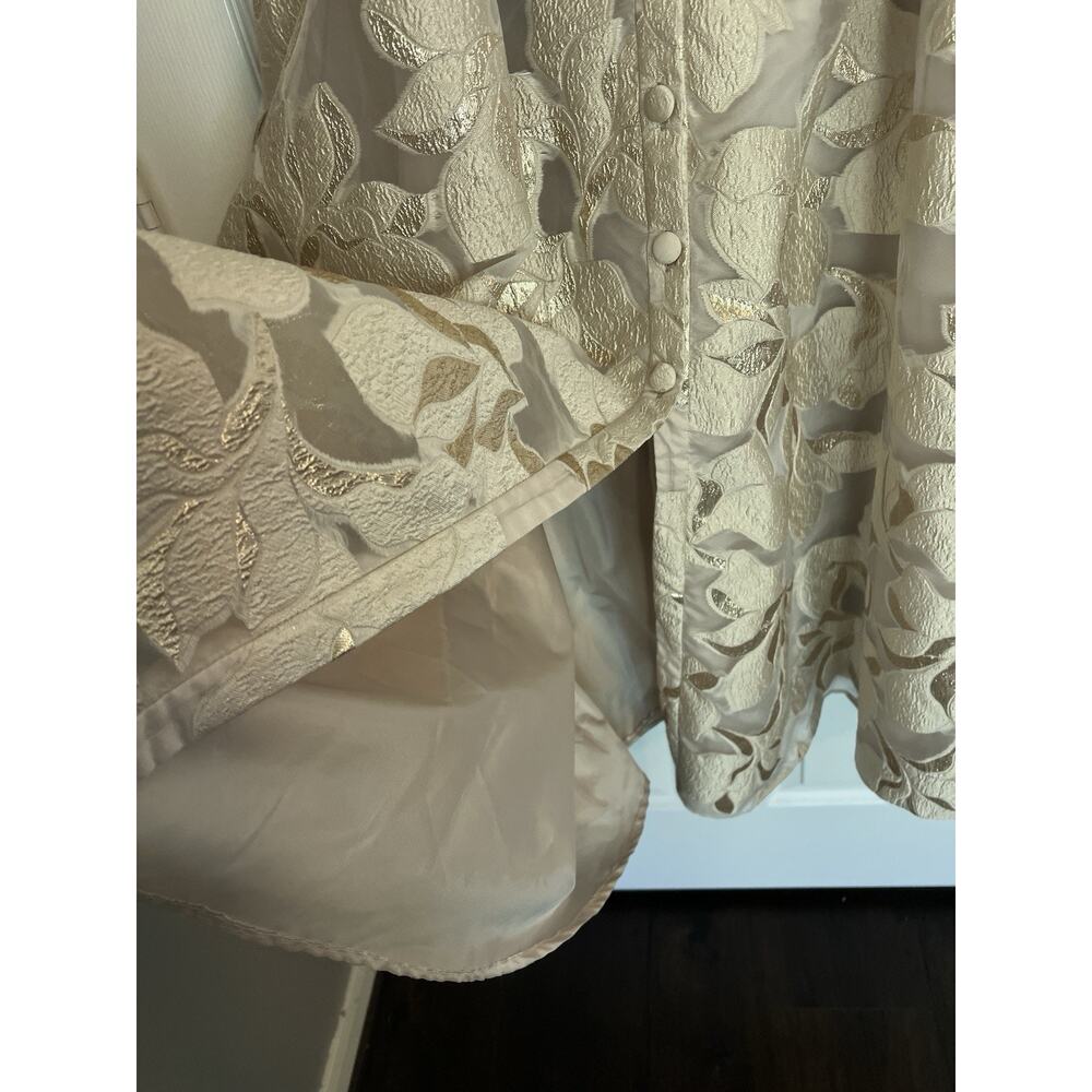 ALEX Evenings Jacquard Gold Mother Of The Bride Dress Gown Point Collar 14 16 - Picture 6 of 16